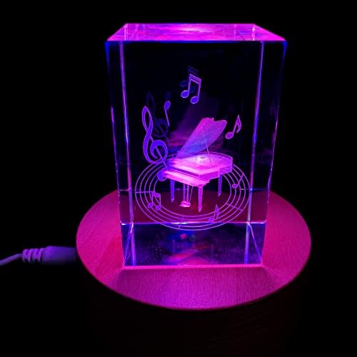 XINDAM 3D Piano Paperweight Laser Etched in Crystal Glass Cube for Graduation Christmas Birthday Valentine's Day - Image 4