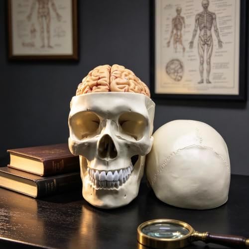XINDAM Human Skull with Brain Anatomical Model 8-Part Life-Size Anatomy for Science Classroom Study Display Teaching Medical Model - Image 3