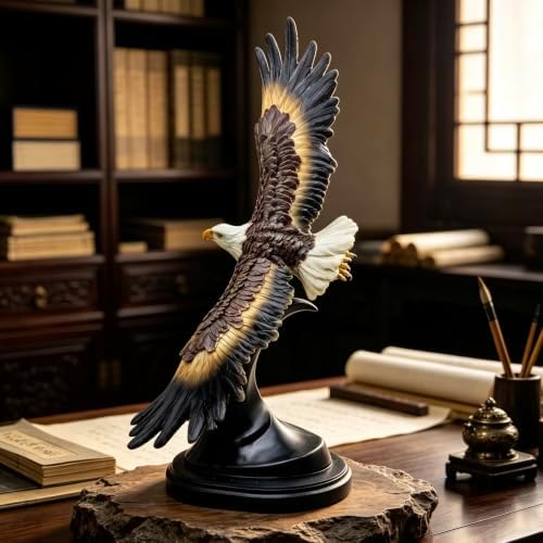 XINDAM Large Eagle Statue Eagles Figurine Decorative Home & Office Resin Figurines Home Office Display Craft Living Room Decor Ornaments for Tabletop 19 INCH - Image 6