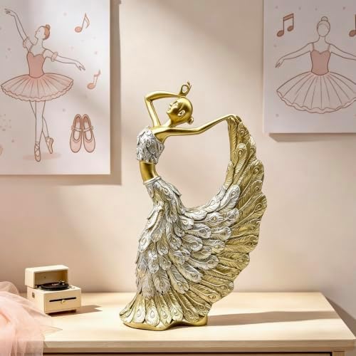 XINDAM Elegant Peacock Art Figurine Dancer Statue Decorative Home & Office Figurines Home Office Display Craft Living Room Decor Ornaments for Tabletop - Image 3