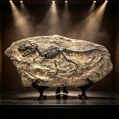 XINDAM Resin Tyrannosaurus Rex Dinosaur Fossil Statue Model Simulated Skeleton Home Office Display Decorative Craft Box Decoration (Style 5) - Image 4
