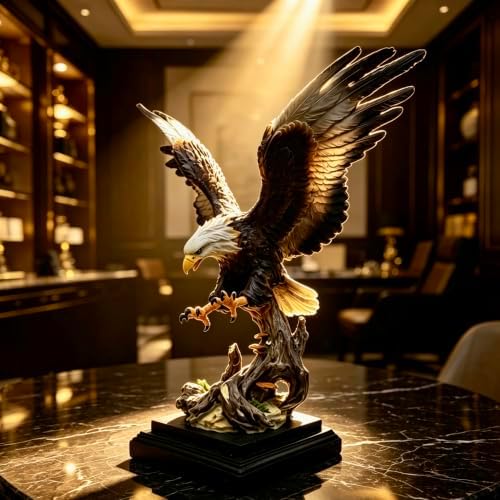XINDAM Large Eagle Statue Eagles Figurine Decorative Home & Office Resin Figurines Home Office Display Craft Living Room Decor Ornaments for Tabletop 17 INCH - Image 5