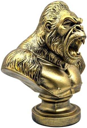 XINDAM 13 Inch Strong Gorilla Figurine Orangutan Animal Statue Decorative Home & Office Figurines Home Office Display Craft Living Room Decor Ornaments for Tabletop Bronze - Image 6