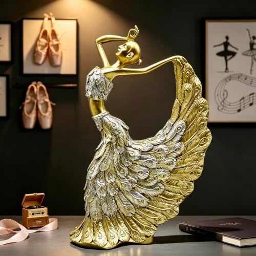 XINDAM Elegant Peacock Art Figurine Dancer Statue Decorative Home & Office Figurines Home Office Display Craft Living Room Decor Ornaments for Tabletop - Image 6