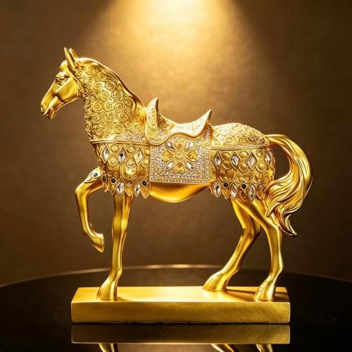 XINDAM Gold Horse Figurine Creative Statue Decorative Home & Office Figurines Home Office Display Craft Living Room Decor Ornaments for Tabletop - Image 6