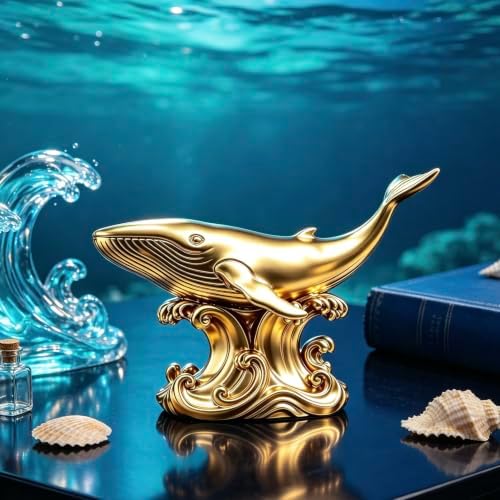 XINDAM Whale Figurine Marine Animals Statue Decorative Home & Office Resin Figurines Home Office Display Craft Living Room Decor Ornaments for Tabletop - Image 6