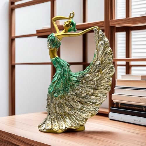 XINDAM Elegant Peacock Art Figurine Dancer Statue Decorative Home & Office Figurines Home Office Display Craft Living Room Decor Ornaments for Tabletop - Image 4