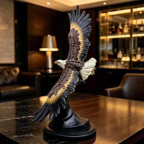 XINDAM Large Eagle Statue Eagles Figurine Decorative Home & Office Resin Figurines Home Office Display Craft Living Room Decor Ornaments for Tabletop 19 INCH - Image 3