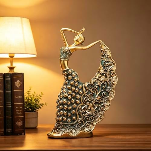 XINDAM Elegant Peacock Art Figurine Dancer Statue Decorative Home & Office Figurines Home Office Display Craft Living Room Decor Ornaments for Tabletop - Image 4