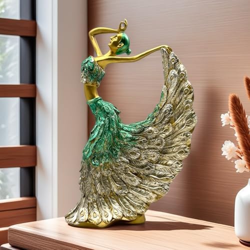 XINDAM Elegant Peacock Art Figurine Dancer Statue Decorative Home & Office Figurines Home Office Display Craft Living Room Decor Ornaments for Tabletop - Image 3