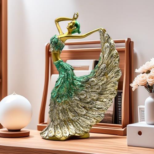 XINDAM Elegant Peacock Art Figurine Dancer Statue Decorative Home & Office Figurines Home Office Display Craft Living Room Decor Ornaments for Tabletop - Image 5