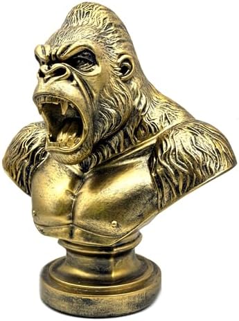 XINDAM 13 Inch Strong Gorilla Figurine Orangutan Animal Statue Decorative Home & Office Figurines Home Office Display Craft Living Room Decor Ornaments for Tabletop Bronze - Image 5