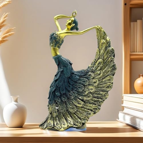 XINDAM Elegant Peacock Art Figurine Dancer Statue Decorative Home & Office Figurines Home Office Display Craft Living Room Decor Ornaments for Tabletop - Image 6