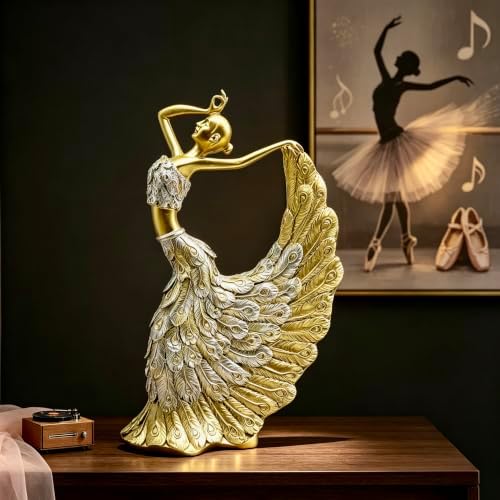 XINDAM Elegant Peacock Art Figurine Dancer Statue Decorative Home & Office Figurines Home Office Display Craft Living Room Decor Ornaments for Tabletop - Image 2