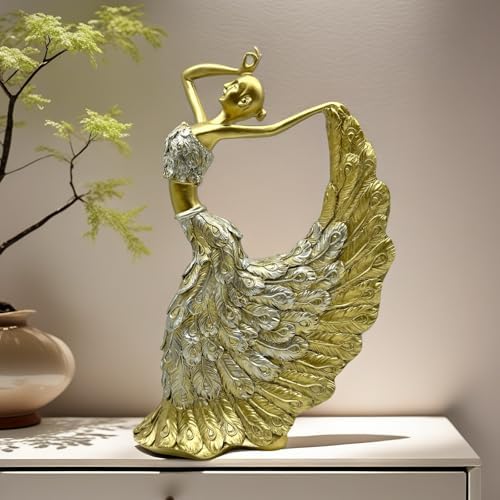 XINDAM Elegant Peacock Art Figurine Dancer Statue Decorative Home & Office Figurines Home Office Display Craft Living Room Decor Ornaments for Tabletop - Image 7