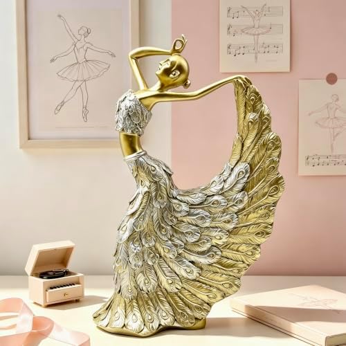 XINDAM Elegant Peacock Art Figurine Dancer Statue Decorative Home & Office Figurines Home Office Display Craft Living Room Decor Ornaments for Tabletop - Image 5