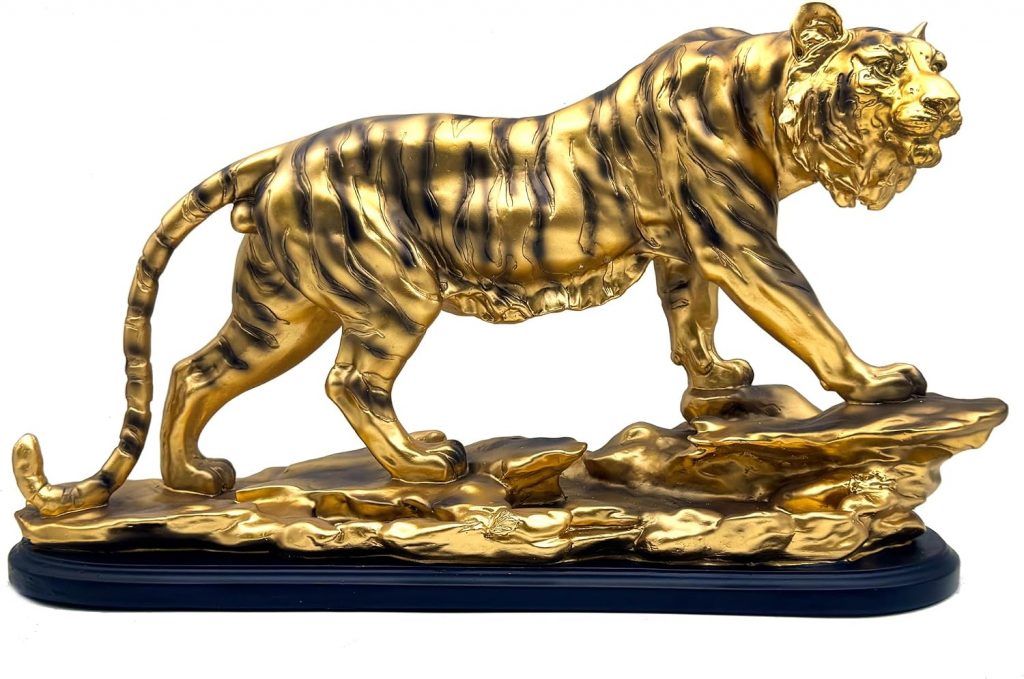 XINDAM Bronze Large Tiger Statue Resin Frgurines Decorative Home & Office Figurines Home Office Display Craft Living Room Decor Ornaments for Tabletop