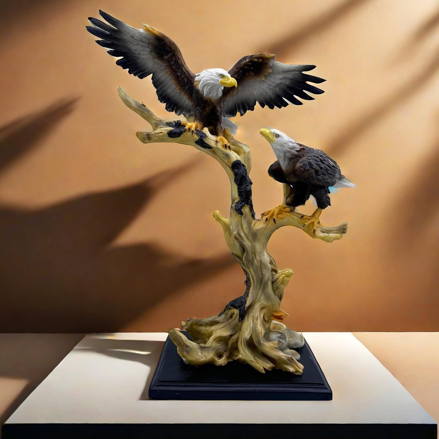 Large Eagle Statue Eagles Figurine Decorative Home & Office Resin Figurines Home Office Display Craft Living Room Decor Ornaments for Tabletop 16 INCH