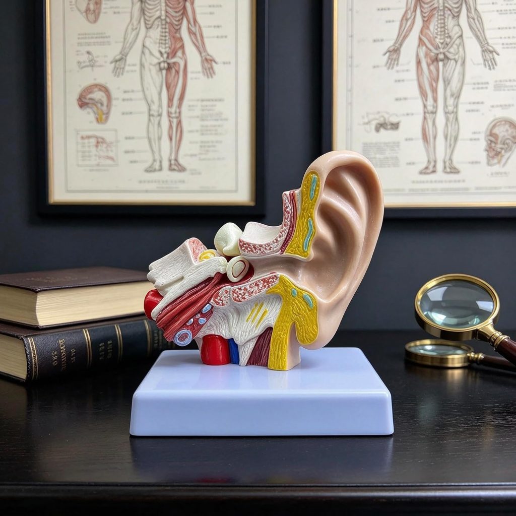 1.5X Enlarged Human Ear Model, Anatomically Accurate Ear Model Human Ear Anatomy for Science Classroom Study Display Teaching Medical Model