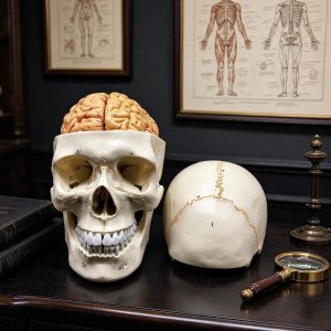 Human Skull with Brain Anatomical Model 8-Part Life-Size Anatomy for Science Classroom Study Display Teaching Medical Model